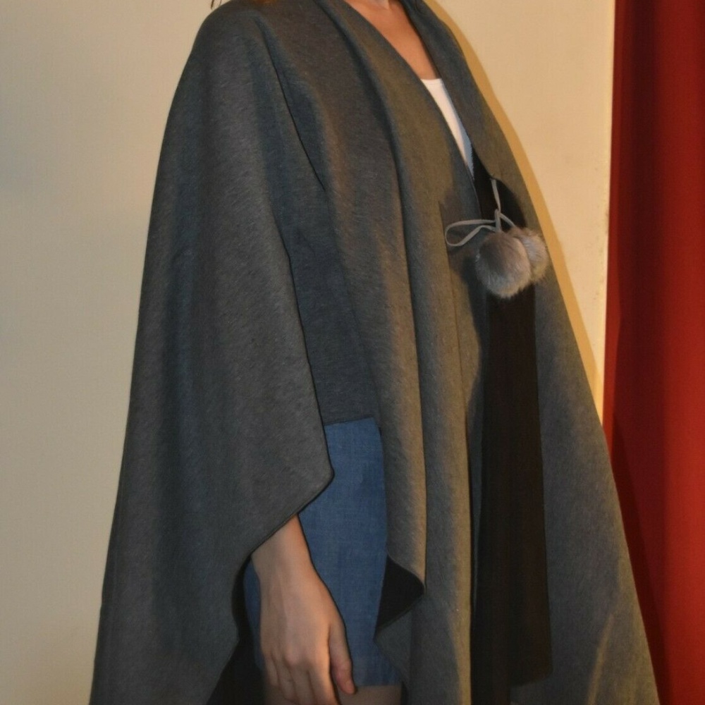 Mark New York, Andrew Marc Cape, Black, Grey Thick